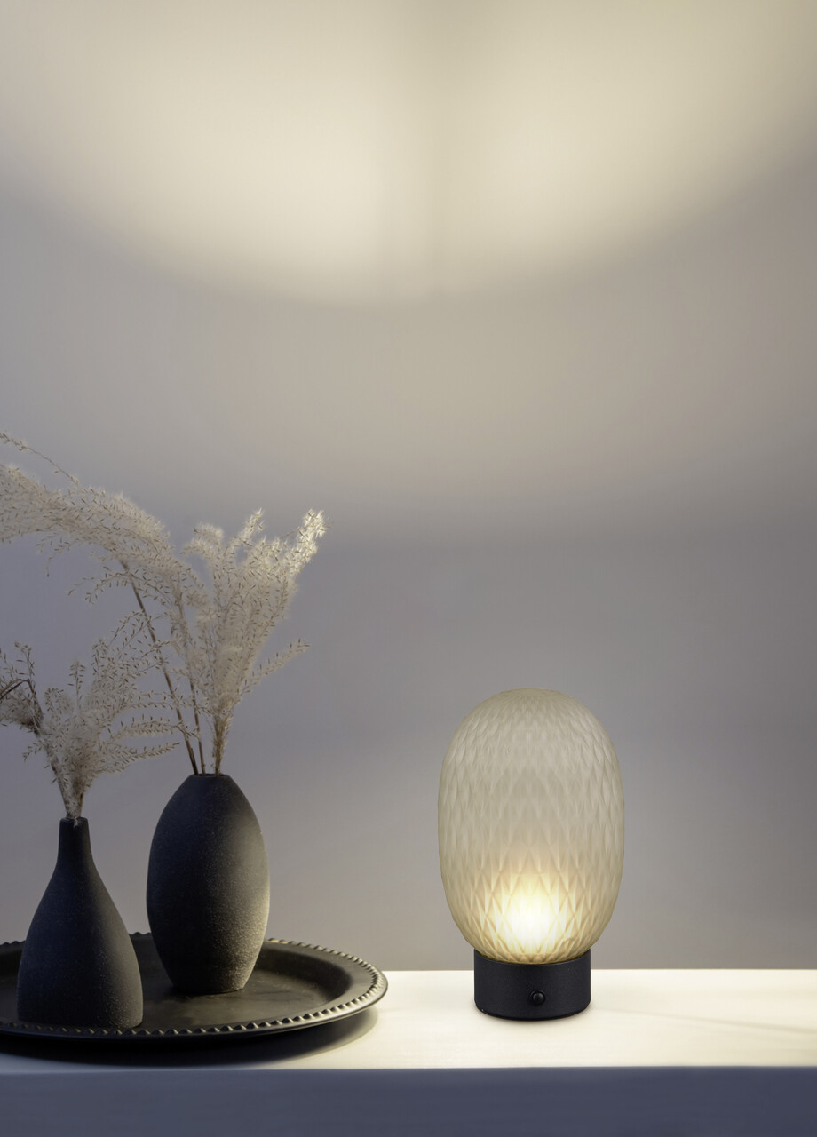 Lampa de masa Facette, TRIO, 11.8x20.5 cm, 1.5W, 1x SMD, sticla, negru/verde - imagine 7